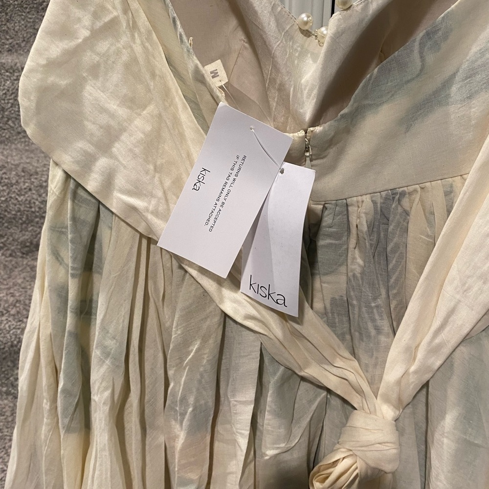 SHWETANGA IVORY COTTON STRAPLESS DRESS MILA - Picture 5 of 14